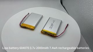 Power lipo μπαταρία 604070 3,7v 2000mAh Κυψέλες μπαταρίας λιθίου πολυμερούς 7,4 wh
