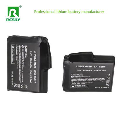 Αγορά 1S1P Θερματική μπαταρία λιθίου 3.7V 3000mAh Λιθιοειδής μπαταρία ισχύος για θερμαινόμενο καπέλο online manufacture