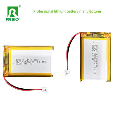 Αγορά 500 κύκλοι Λιπο μπαταρία 104060 3000mAh 33.3wh 3.7V 11.1V online manufacture
