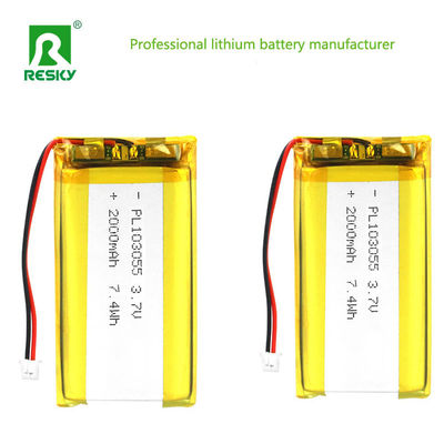 Αγορά Δύναμη Λιθιοϊονικό Κελί 103055 3.7V 2000mAh 7.4wh επαναφορτιζόμενη μπαταρία πολυμερούς λιθίου διαδικτυακή κατασκευή