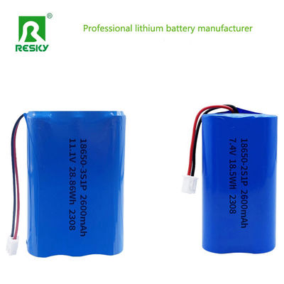 Αγορά 18650 Lithium Ion Batteries 11.1V 3s 2600mAh 28.86wh Rechargeable Li-ion Battery Pack διαδικτυακή κατασκευή