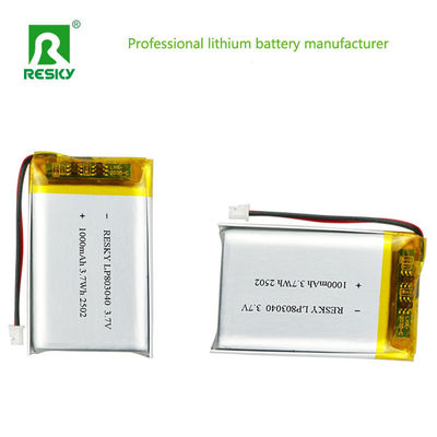 Αγορά Rechargeable Lipo Lifepo4 Batteries 803040 3.7v 1000mAh 3.7wh Solar Lithium Polymer Battery Cell διαδικτυακή κατασκευή