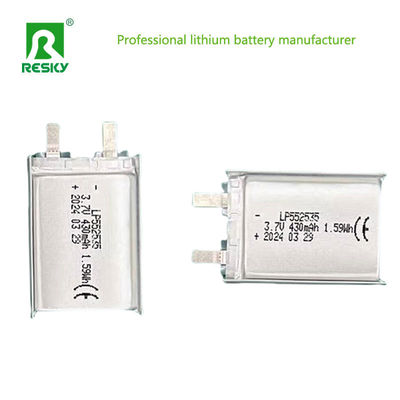 Προσαρμοσμένα κυψέλες μπαταρίας Lipo 552535 3.7V 430mAh 400mAh Δύναμη