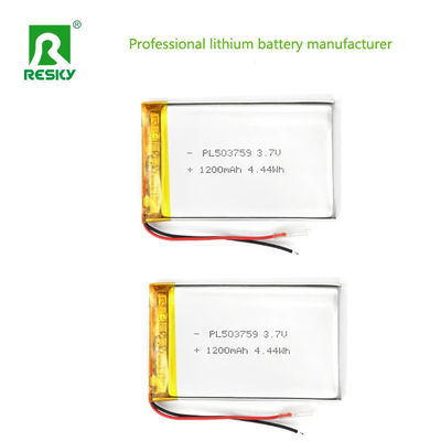 Δύναμη μπαταρία Lipo 503759 3.7v 1200mAh 4.44wh επαναφορτιζόμενη μπαταρία ιόντων λιθίου