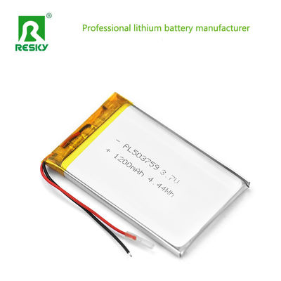 Ηλιακή κυψέλη ιόντων λιθίου 503759 3.7v 1200mAh επαναφορτιζόμενη μπαταρία Li-Poymer