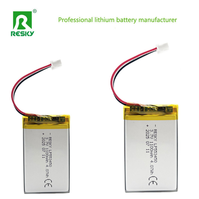 Κύλινδρικές μπαταρίες Lipo 523450 603450 3.7V 7.4v 1000mAh