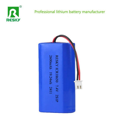 Επαναφορτιζόμενη μπαταρία λιθίου 18650 Battery Pack 2600mAh 7.4V 19.24wh lipo battery pack